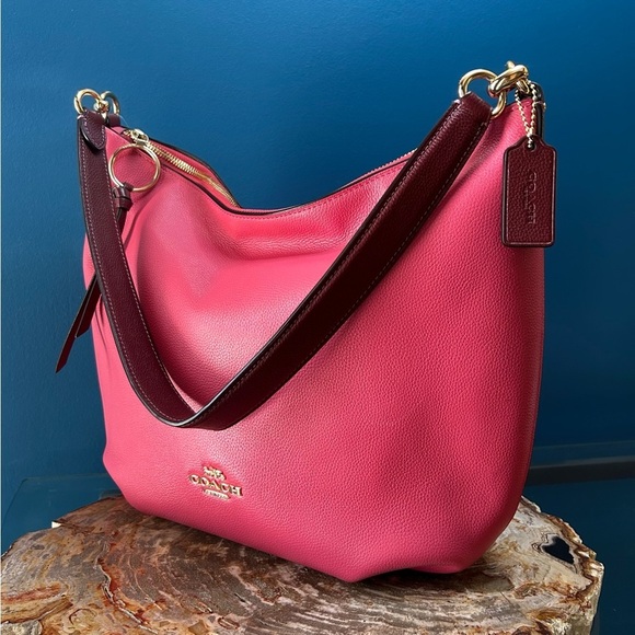 Coach Skylar Hobo Poppy Pink Pebble Leather, Shoulder Bag 91154 - Picture 6 of 17